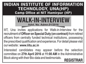 Indian Institute Of Information Technology, UNA Ad
