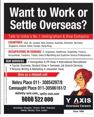Y Axis Overseas Careers Advertisement