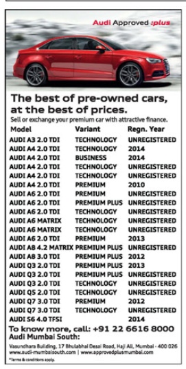 Audi Pre Owned Cars Advertisement