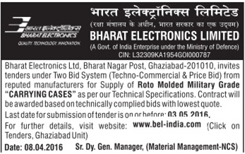 Bharat Electronics Limited Tender Advertisement