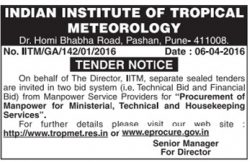 Indian Institute of Tropical Meteorology Tender Notice Ad