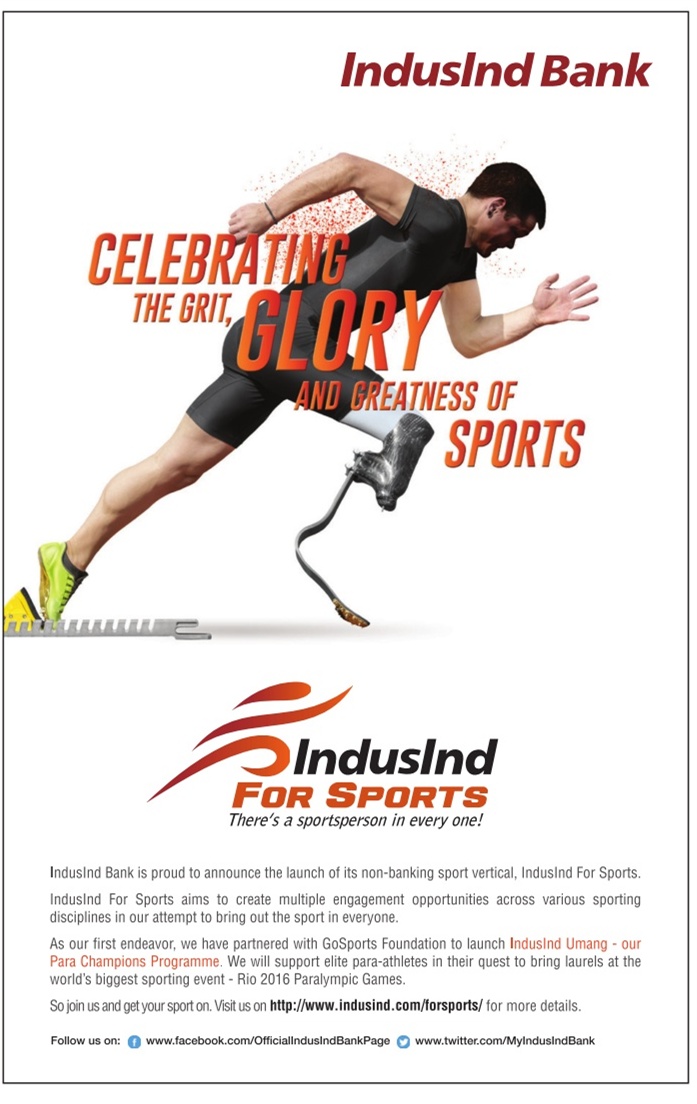 Indusind Bank For Sports Advertisement
