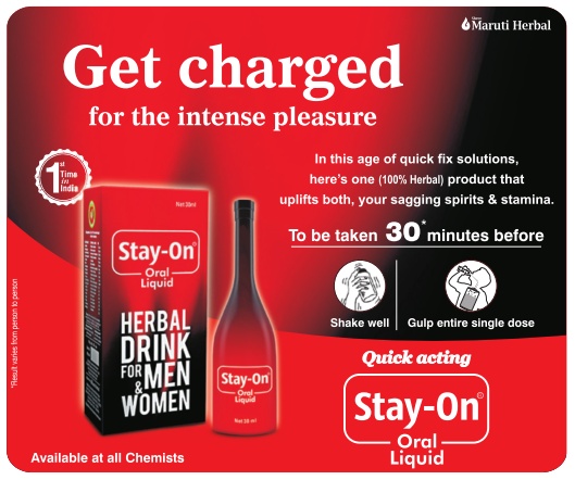 Stay On Oral Liquid Advertisement in TOI Mumbai