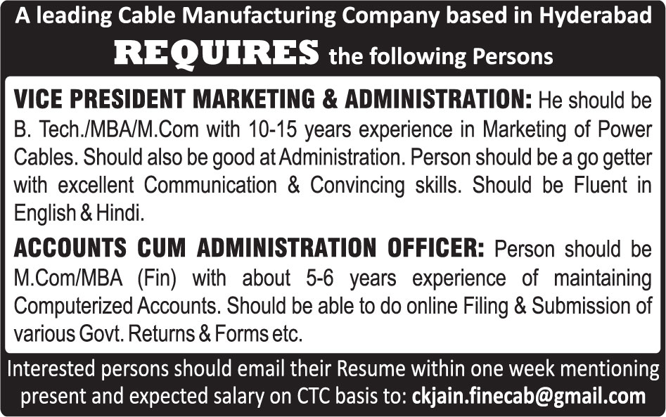 finecab-wires-recruitment-ad-deccan-chronicle