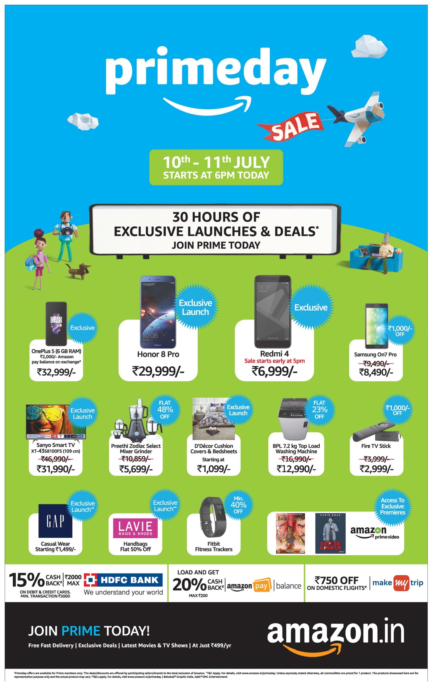 Amazon Prime Day Sale 30 Hours of Exclusive Launches & Deals Ad