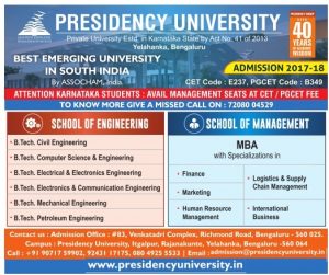 Presidency University Admission Ad - Advert Gallery