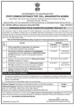 staff-common-entrance-test-cell-maharashtra-admissions-notice-for-mpharm-ad-times-of-india-chennai-12-07-2017