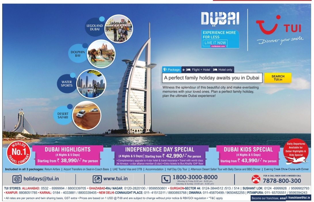 Tui Holiday Package Dubai Highlights Worlds No.1 Travel Company Ad