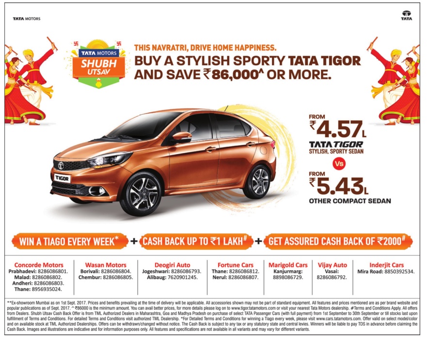 Tata Tiago Shubh Utsav This Navratri Drive Home Happiness Ad - Advert ...