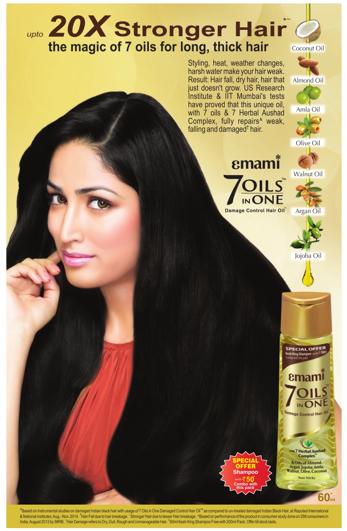 Emami 7 In One Oils Upto 20 X Stronger Hair The Magic Of 7 Oils For Long  Thick Hair Ad - Advert Gallery