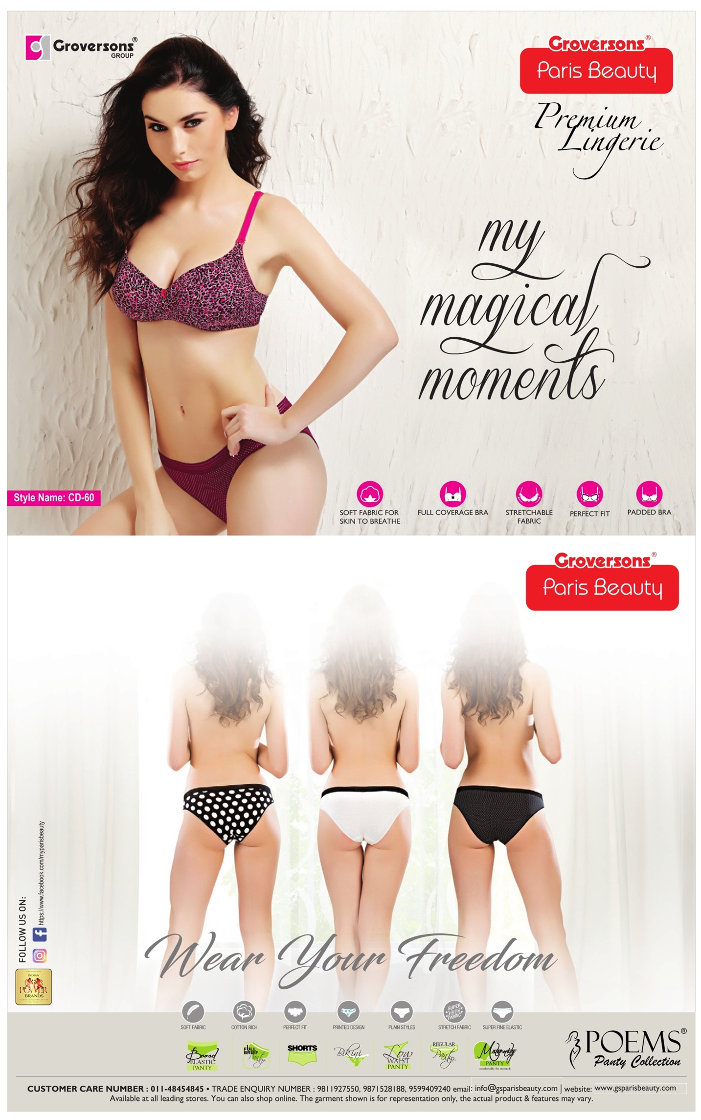 Groversons Paris Beauty Premium Lingerie My Magical Moments Ad - Advert  Gallery