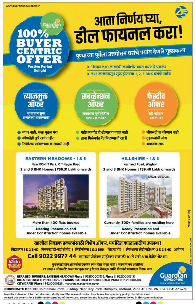 Sakal Newspaper Advertisement Collection in Marathi from Pune