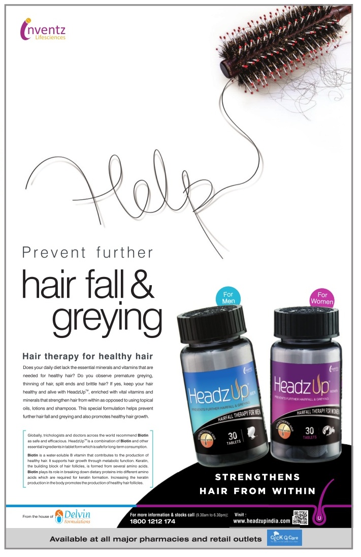Headz Up Strengthens Hair From Within Prevent Hair Fall And Greying Ad -  Advert Gallery