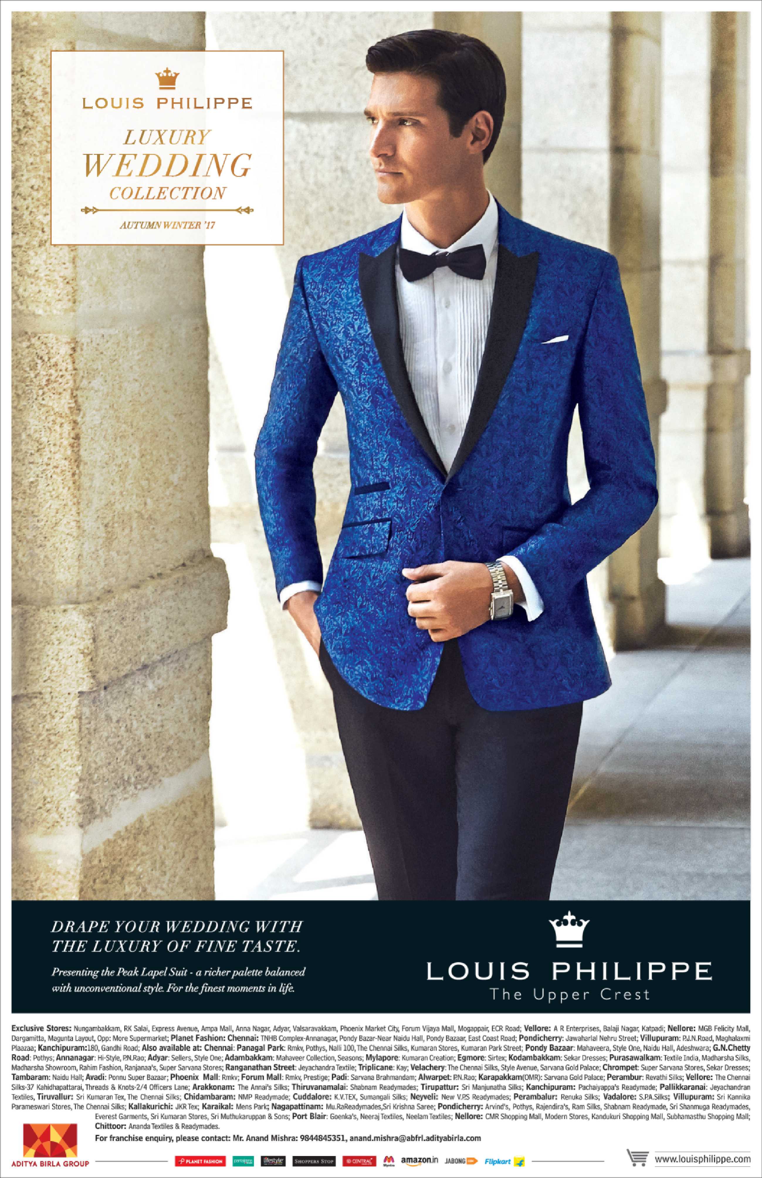 Louis Philippe The Upper Crest Luxury Wedding Collection Ad