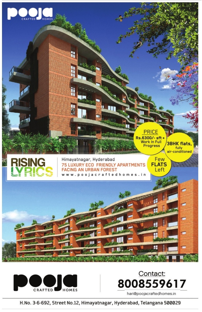 Pooja Crafted Homes Rising Lyrics Ad - Advert Gallery