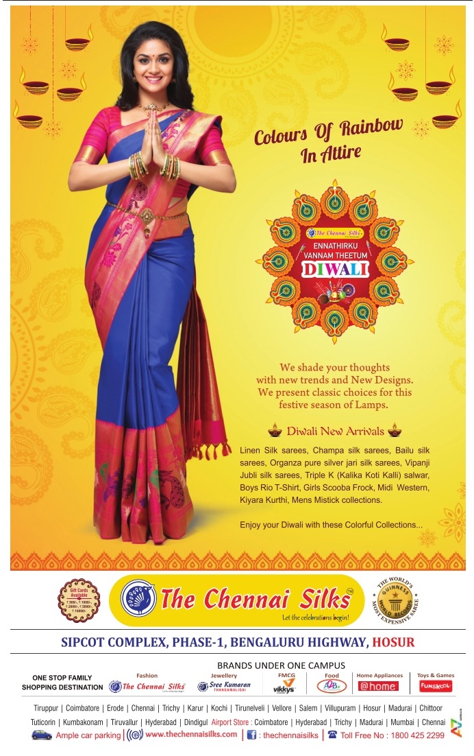 The Chennai Silks We Shade Your Thoughts With New Trends And New Designs We Present Classic Choice For This Festive Season Of Lamps Ad Bangalore Times 05 10 2017 