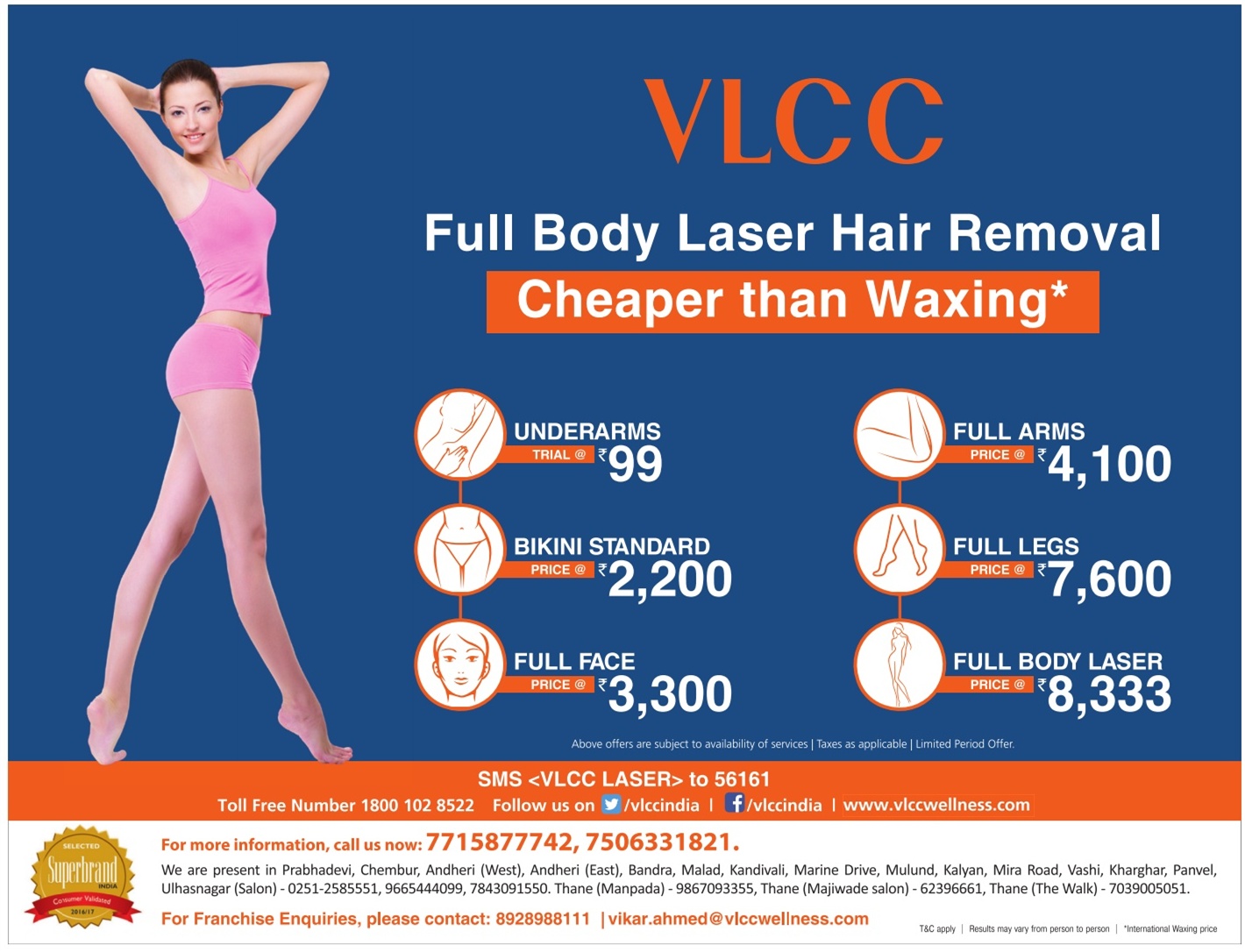 Vlcc Full Body Laser Hair Removal Cheaper Than Waxing Ad - Advert Gallery