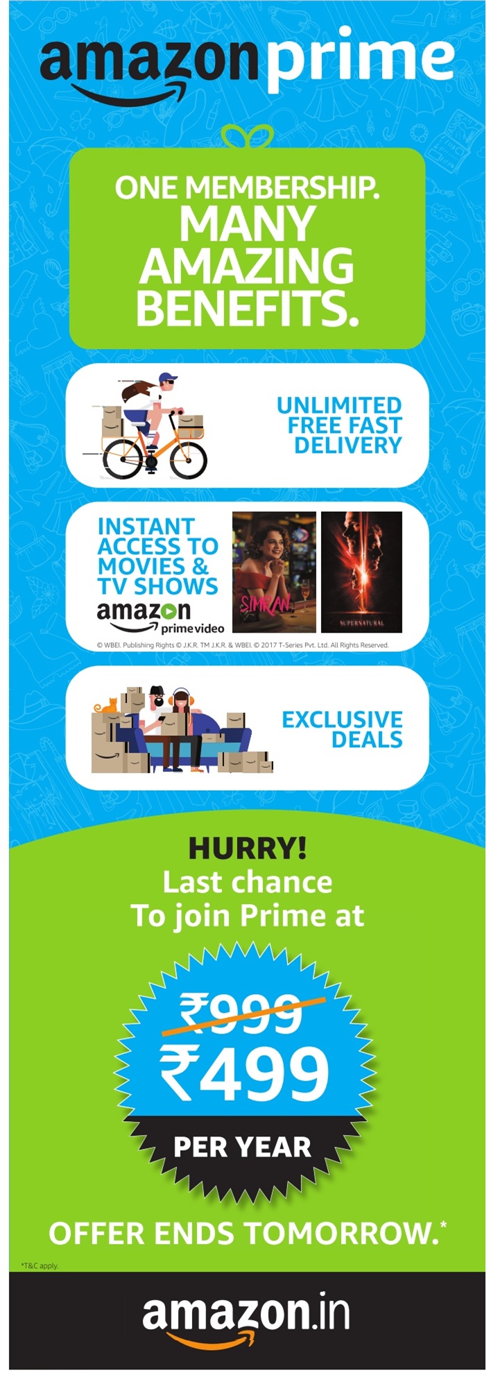 Amazon Prime One Membership Many Amazing Benefits Ad Advert Gallery