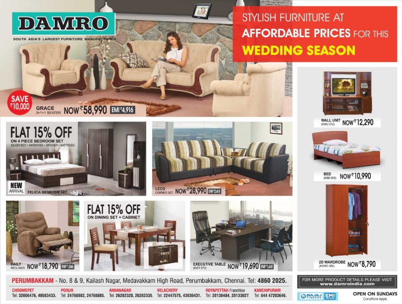 Damro Furniture Advertisement in Newspapers - Advert Gallery Collection