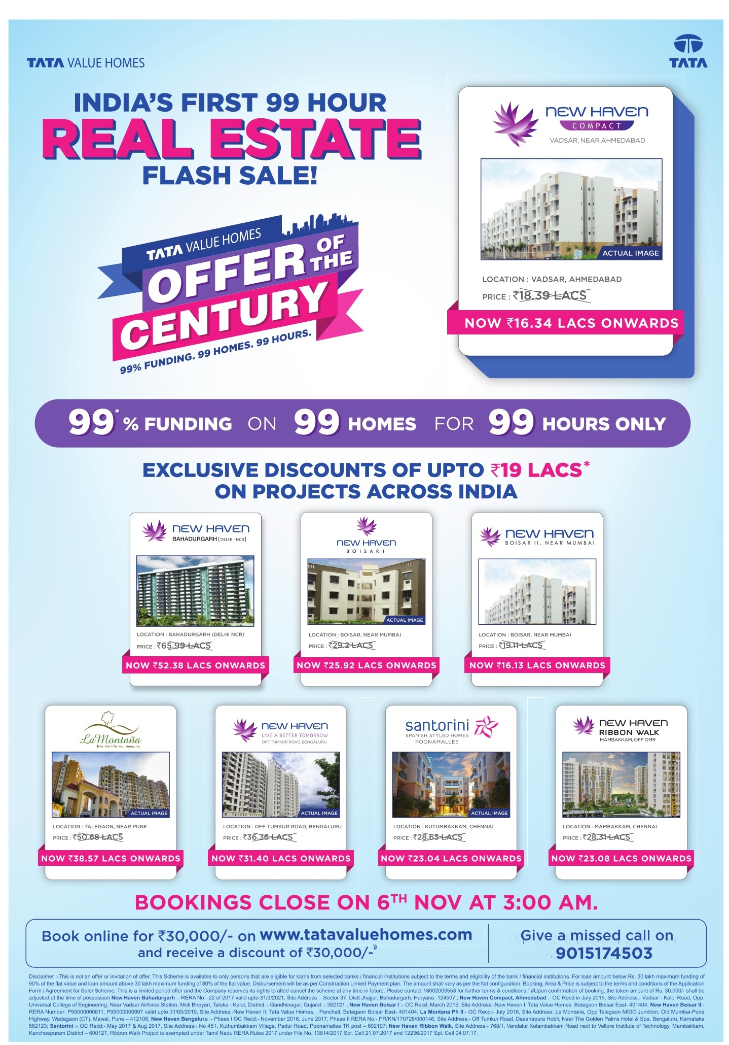 Tata Value Home Indias First 99 Hour Real Estate Flash Sale Ad - Advert ...