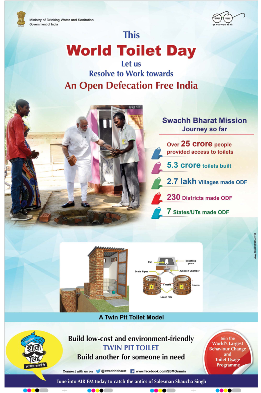 This World Toilet Day Let Us Resolve To Work Towards An Open Defecation Free India Ad Advert 
