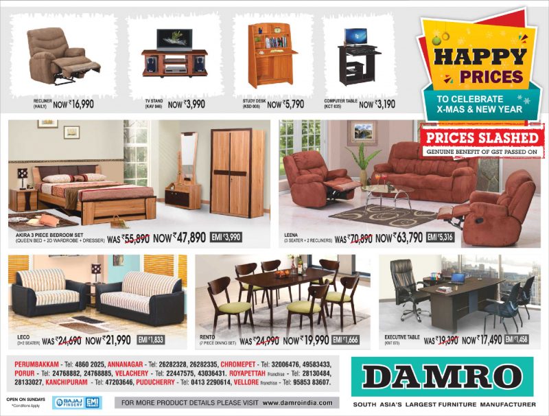 Damro Furniture Advertisement in Newspapers - Advert Gallery Collection