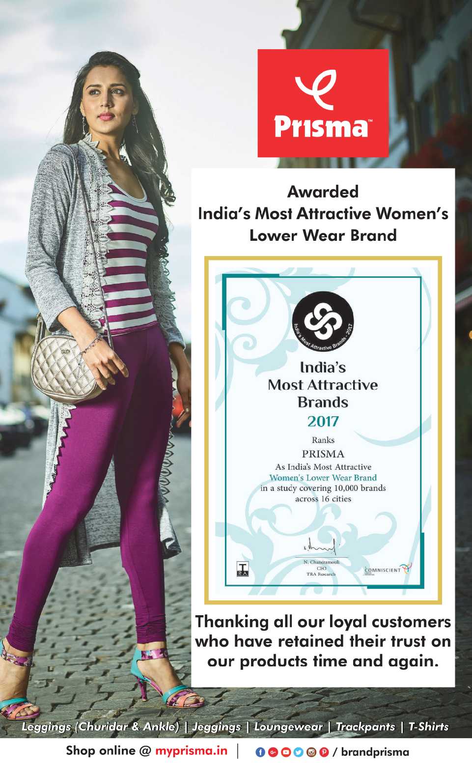 Prisma Awarded Indias Most Attractive Womens Lower Wear Brand Ad