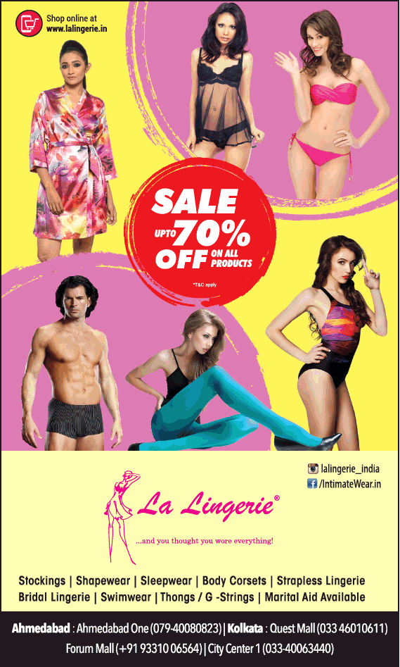 La Lingerie Inner Wear Sale Upto 70% Off On All Products Ad - Advert Gallery