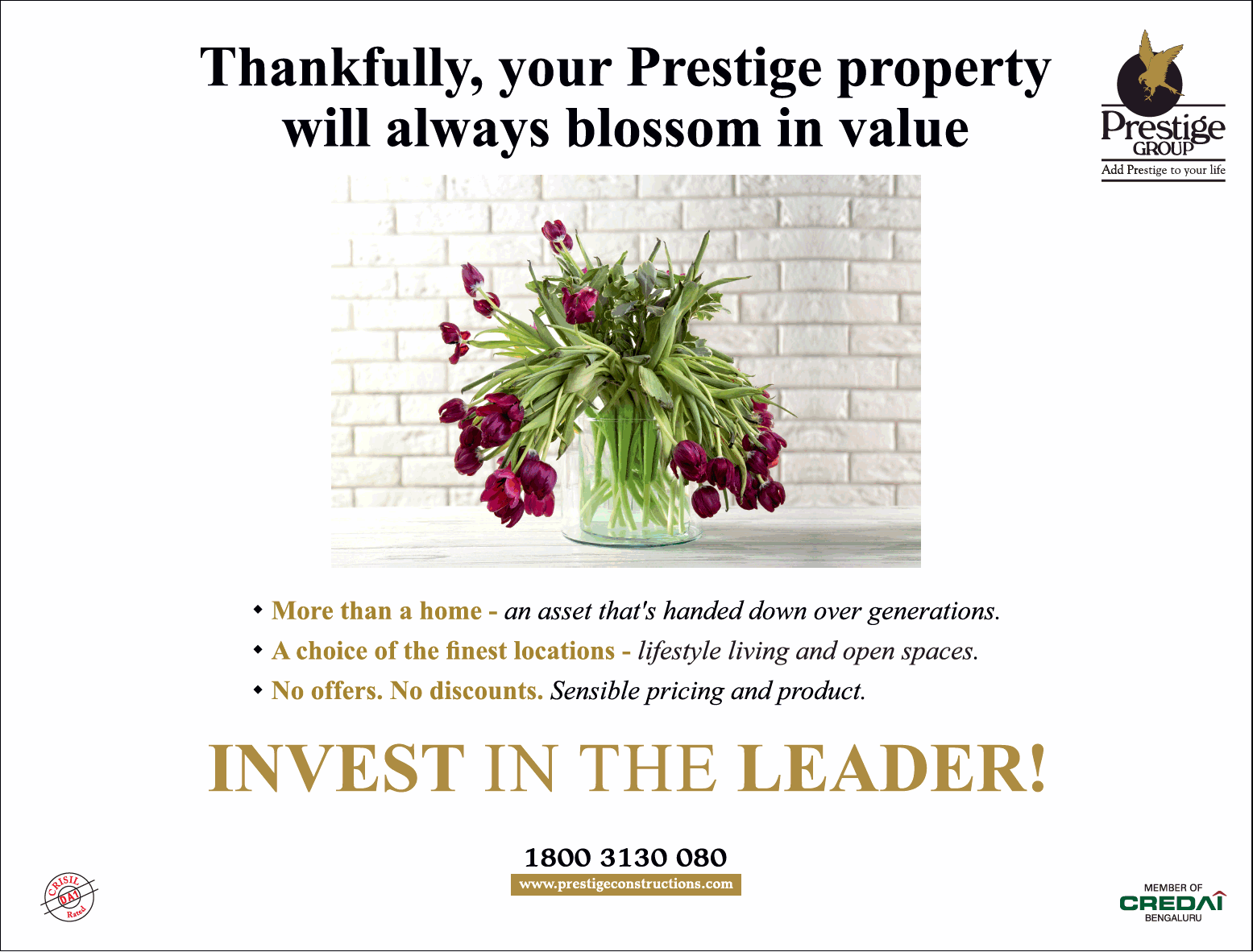 Prestige Group Invest The Leader Thankfully Your Prestige Property Will 