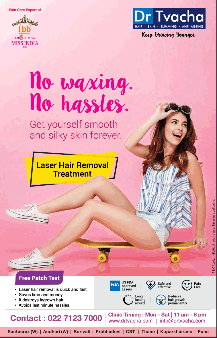 Dr Tvahcha Hair Skin Slimming No Waking No Hassles Laser Hair Removal  Treatment Ad - Advert Gallery