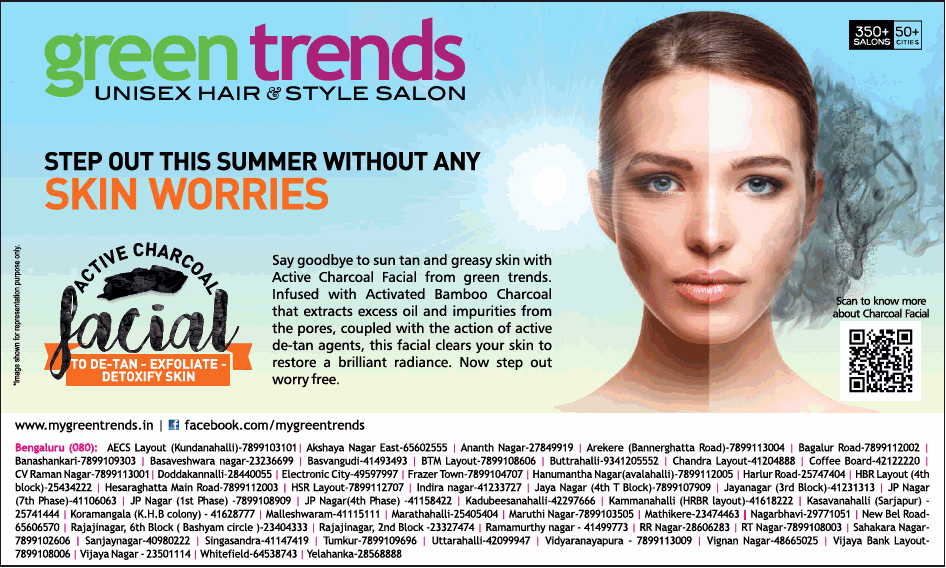 Green Trends Unisex Hair And Style Salon Active Charcoal Facial Ad - Advert  Gallery
