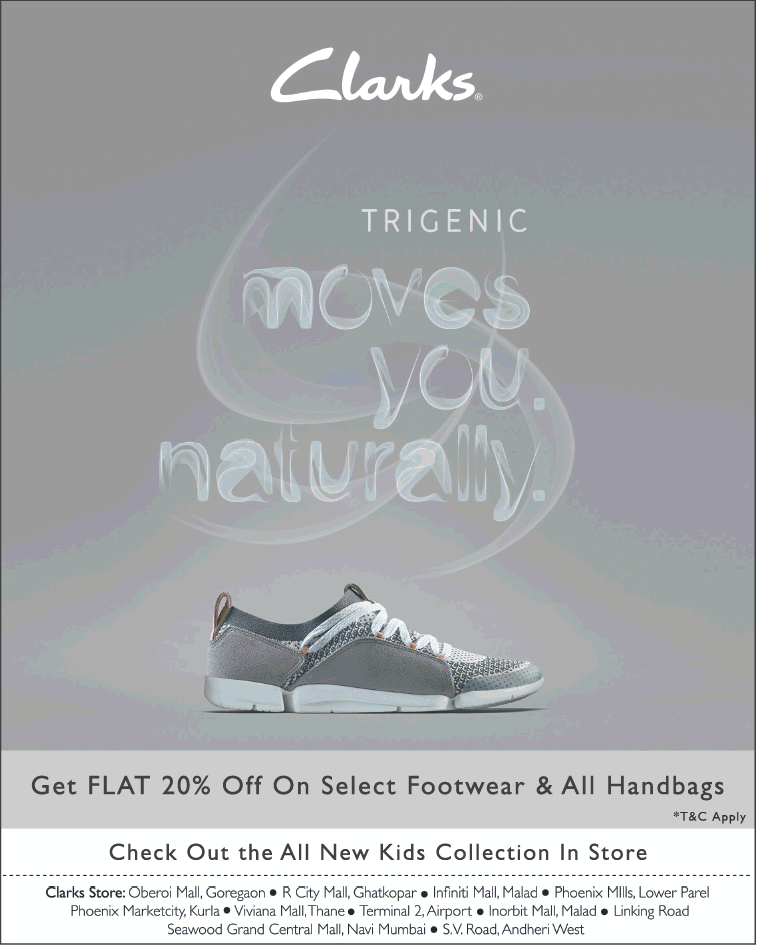 Fremtrædende forræder Bevægelig Clarks Trigenic Shoes Get Flat 20% Off On Select Footwear Ad - Advert  Gallery