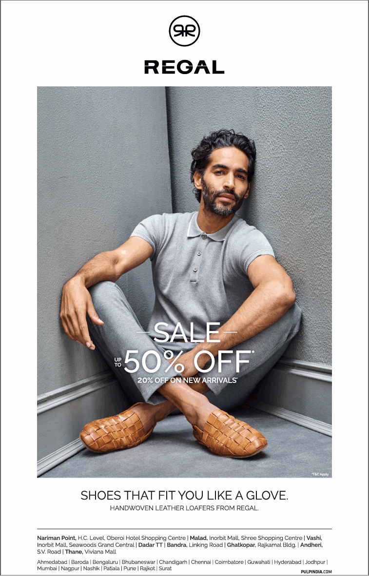 Regal Shoes Sale Upto 50% Off Ad - Advert Gallery