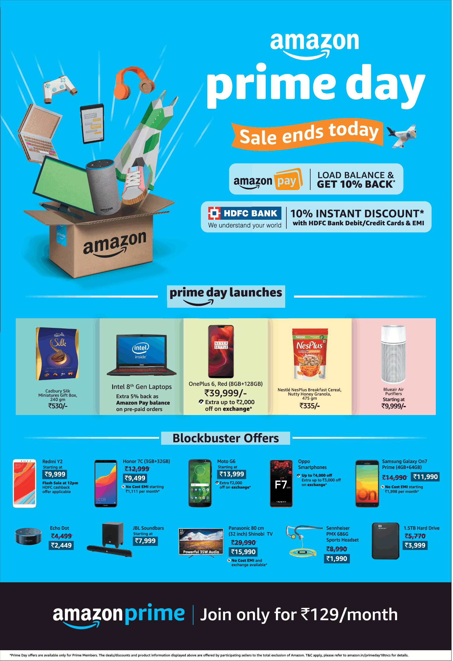 Prime Day Sale Ends Today Load Balance And Get 10% Cashback Ad -  Advert Gallery