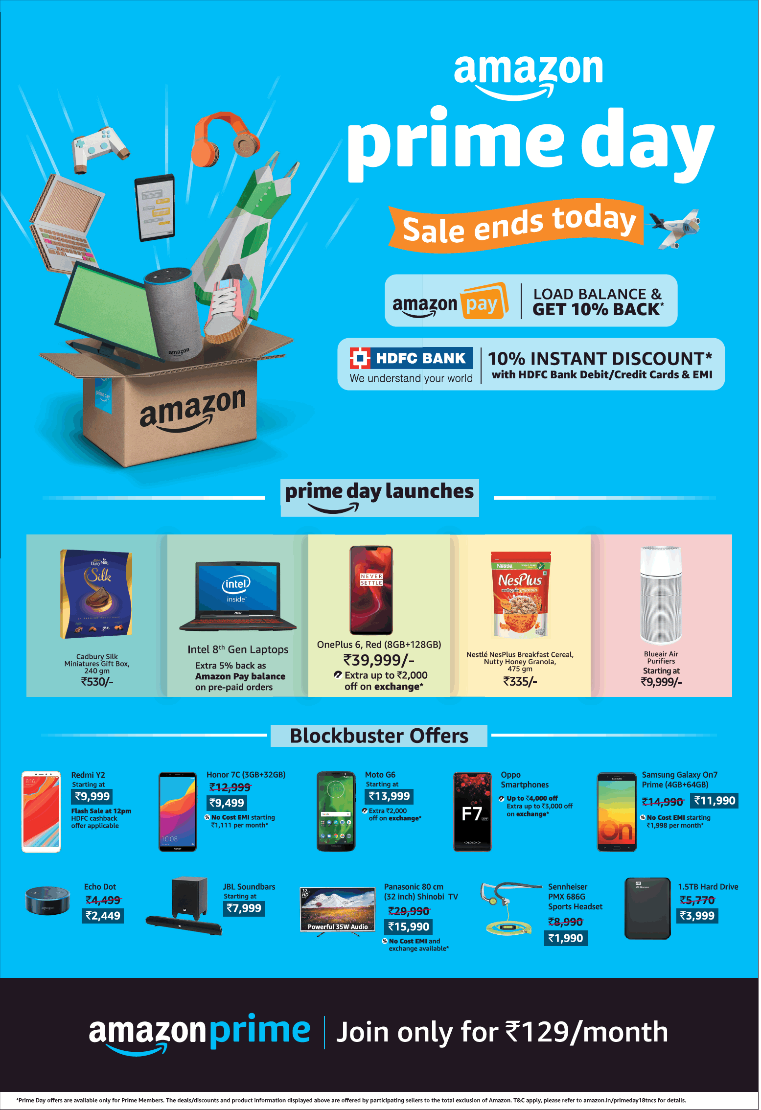 Amazon Prime Day Sale Ends Today Load Balance And Get 10 Cashback Ad