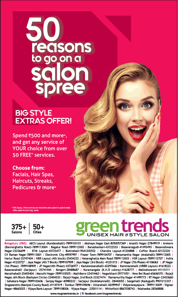 Green Trends 50 Reasons To Go On A Salon Spree Ad - Advert Gallery