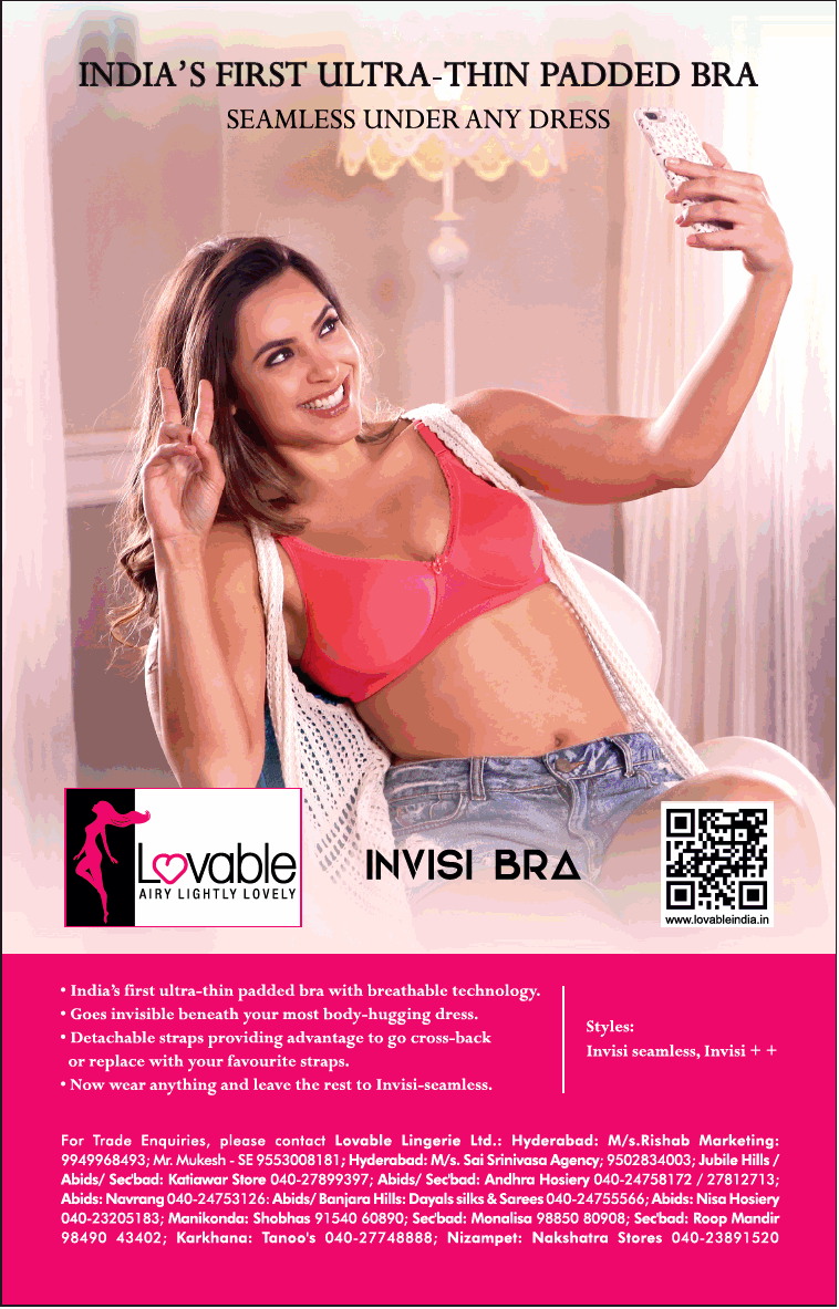 Lovable Invisi Bra Indias First Ultra Thin Padded Bra Ad - Advert Gallery