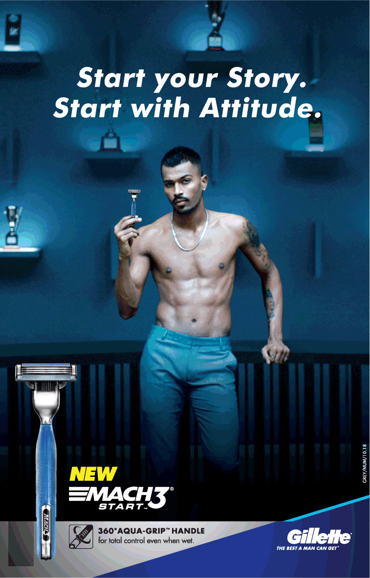 Gillette New Mach3 Start Your Story Ad Times Of India Mumbai 28 10 2018 