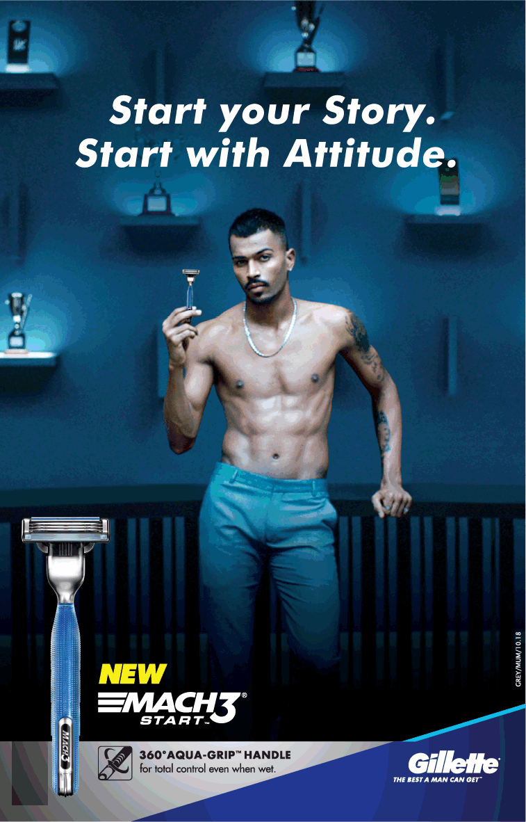 Gillette New Mach3 Start Your Story Start with Attitude Ad Advert Gallery