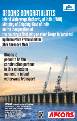 Afcons Congratulates Inland Waterways Authority of India Ad in Times of India Mumbai