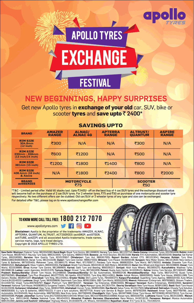 apollo-tyres-exchange-festival-ad-times-of-india-delhi-16-11-2018.png