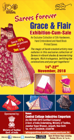 Central Cottage Indutries Emporium Exhibition Cum Sale Ad in Times of India Delhi