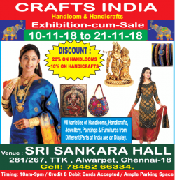 Crafts India Handloom And Handicrafts Ad in Times of India Chennai