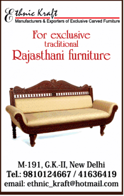Ethnic Kraft For Exclusive Traditional Rajasthani Furniture Ad