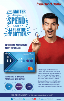Indusind Bank Introducing Nexxt Credit Card Ad in Times of India Delhi