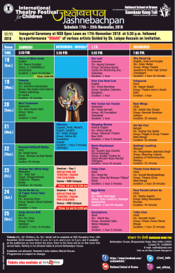 Jashnebachpan International Theater Festival For Children Schedule 2018 Ad in Times of India Delhi