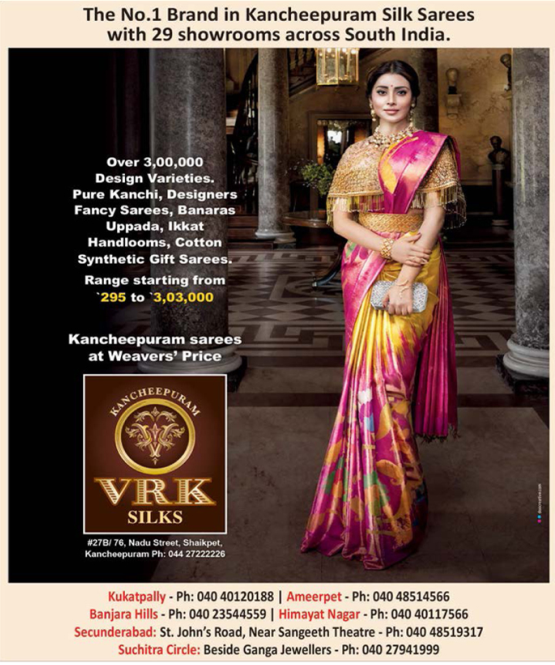 Kancheepuram Vrk Silks Ad in Deccan Chronicle Hyderabad
