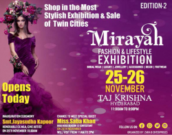 Mirayah Fashion And Lifestyle Exhibition Ad in Deccan Chronicle Hyderabad