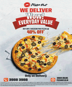 Pizza Hut We Deliver Wow Everyday Value 40% Off Ad