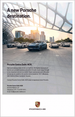 Porsche a New Porsche Destination Ad in Times of India Delhi